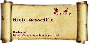Mitiu Adeodát névjegykártya